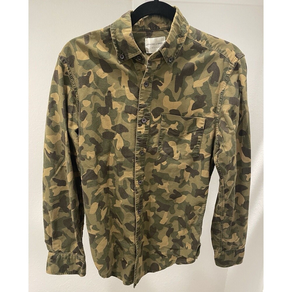 Shades Of Grey By Micah Cohen Camoflage Button-Up Long-Sleeves Men’s Small